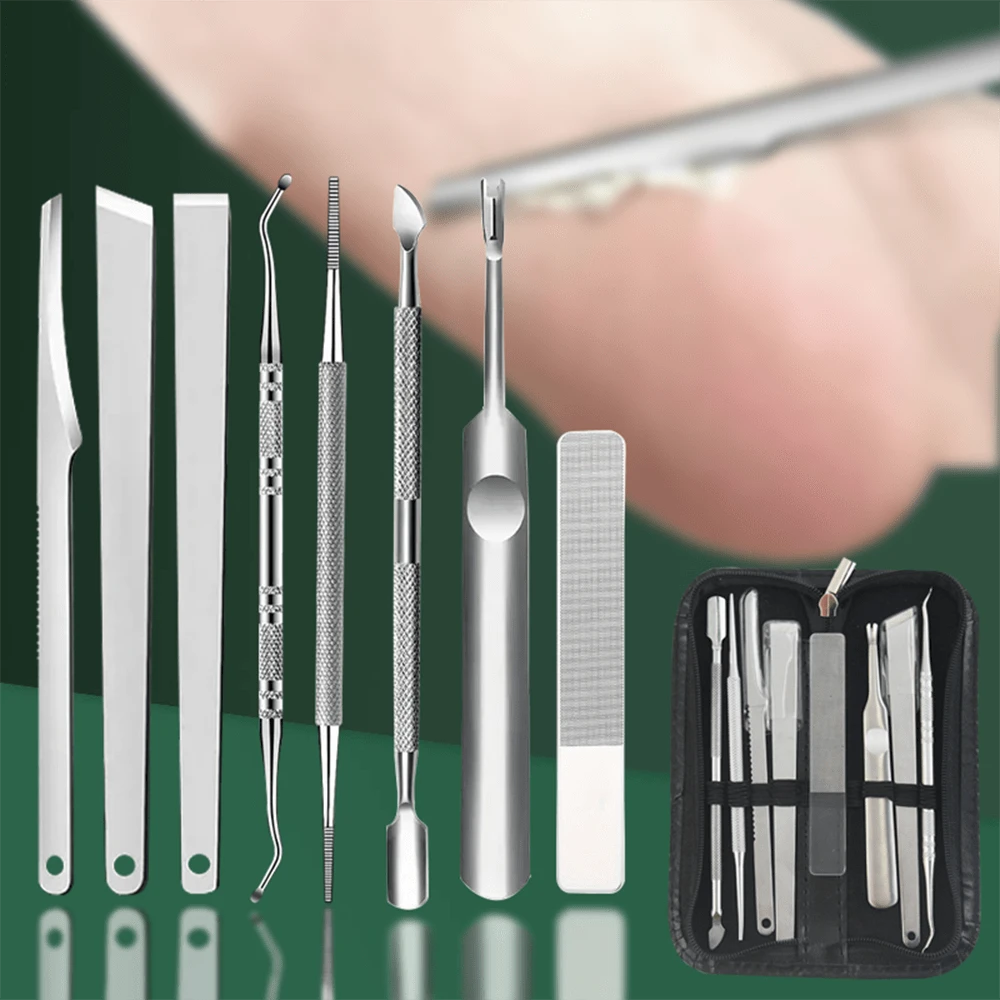8pcs Pedicure Tool Set, Including Ingrown Toenail Lifter, Callus