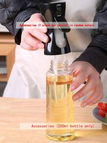 Press-Type Oil Sprayer Bottle, Household Seasoning Bottle With Dust Cover, Oil Control Bottle For Kitchen Air Fryer - Random Color - View 3
