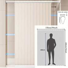 1 pièce Rideau de douche bohème pliable, fixation magnétique sans perçage, rideau de douche imperméable en matériau similaire au lin, coupe-vent et chaud, rideau pliable avec crochets en métal, rideau de séparation coupe-vent, décoration de salle de bain, décoration d'automne, accessoires de salle de bain, rentrée scolaire - Multicolore - Voir 15