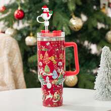 Set de 6 cubiertas de silicona con diseños de dibujos animados navideños para sorbetes, aptos para tumblers (30 y 40 onzas), se ajustan a sorbetes de 8-10 mm