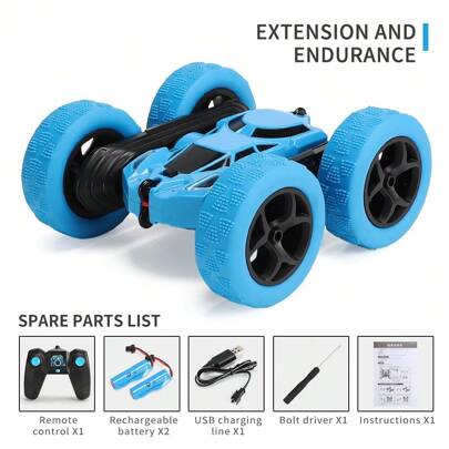 RC Stunt Cars Remote Control Cars Double Sided Driving 360 Degree Flip Spinning Car Toys For Boys And Girls As Christmas Thanksgiving Halloween Gift,Kids Water Bottle Blue,Truck Rc,Rc Truck Toy