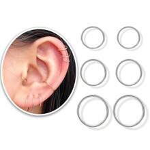 3-6 pièces Ensemble de petits anneaux dorés 14 carats pour femmes, anneaux cartilage minuscules de 20G, anneaux conque, anneaux hélix, anneaux tragus, anneaux daith 6/8/10/12mm - Doré - Voir 11