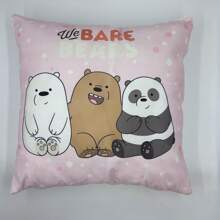 1 peça Capa de Almofada Decorativa de Estampa Animal Moderna, 3 Ursos Pelados Fofos para Decoração da Sala de Estar, Sofá, Quarto, Dormitório, Varanda, 45X45cm, Sem Enchimento de Almofada - XMD10--2 - Visão 1