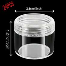 12 Pieces Round Pot Jars Plastic Cosmetic Containers Set With Lid For Liquid Creams Sample  Reusable, Refillable Transparent Cosmetic Containers For Bath Salts, Cosmetics, Powders, Beauty Product And Small Accessories