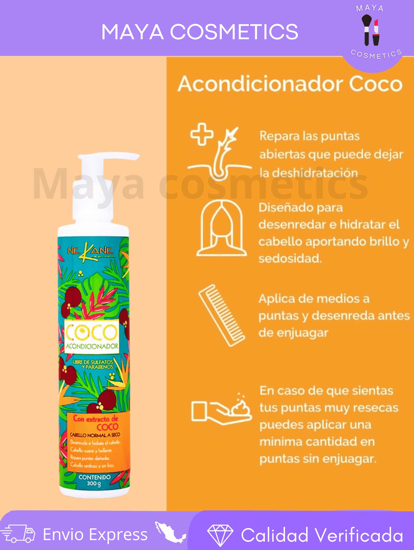 ACONDICIONADOR COCO 300ML NEKANE CAPILAR Halloween Belleza & Salud Maquillaje , She , pestañas , Cosmética primer