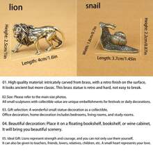 1 件黄铜十二生肖动物系列装饰，栩栩如生的恐龙和狮子雕像，办公桌配件，微型摆件，家居装饰，创意工艺品，现代简约，日常装饰 - 黃銅色 - 查看 11