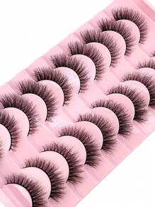 10 Cặp lông mi giả 5D làm từ lông chồn, kiểu đan chéo, dày và trông tự nhiên. - màu đen - Xem 5