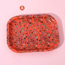 1pc Personlized Flower Printing Girls Jewelry Accessories Tray - Multicolor - View 8