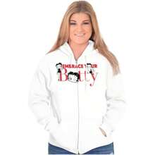 Betty Boop Embrace Your Beauty Cute Zip Hoodie Sweatshirt Women - White - View 1