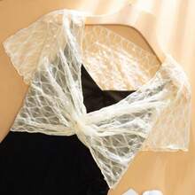 1 chiếc khăn choàng ren lưới mỏng gợi cảm cắt thấp dành cho nữ, thích hợp để kết hợp với váy dây mảnh, kem chống nắng, Dopamine Babe Y2K Essential, múa ba lê, áo liền quần thể dục dụng cụ, thích hợp cho hàng ngày, kỳ nghỉ, hẹn hò, phụ kiện chụp ảnh cho nữ - Nhiều màu - Xem 8