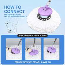 4/8/12/16 Pack Mop Head Replacement Spin Mop Replacement Head Microfiber Spin Mop Refills Easy Cleaning Round Shape Standard Size - 12包 - 查看 7