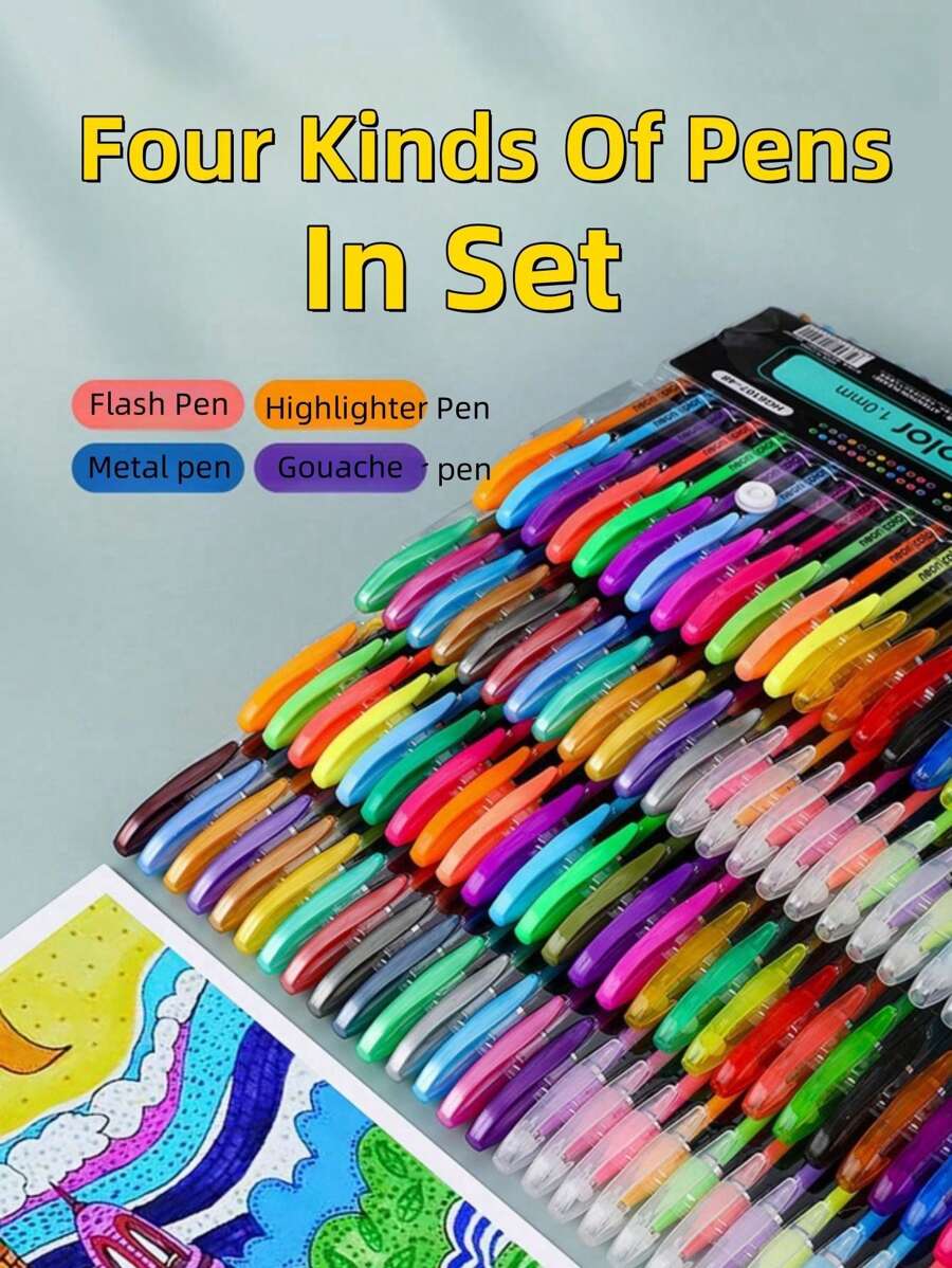 Set Of Glitter Gel Pens, Available In 12/18/24/36/48/60 Colors, Essential For Back To School Season - Multicolor - View 1