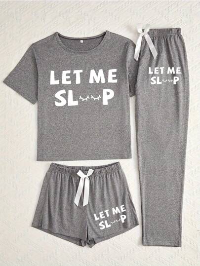 Women Letter Printed Sleepwear Lounge Set view 5