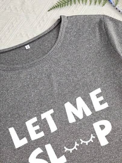 Women Letter Printed Sleepwear Lounge Set view 4