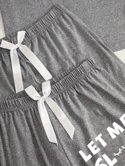 Women Letter Printed Sleepwear Lounge Set view 3