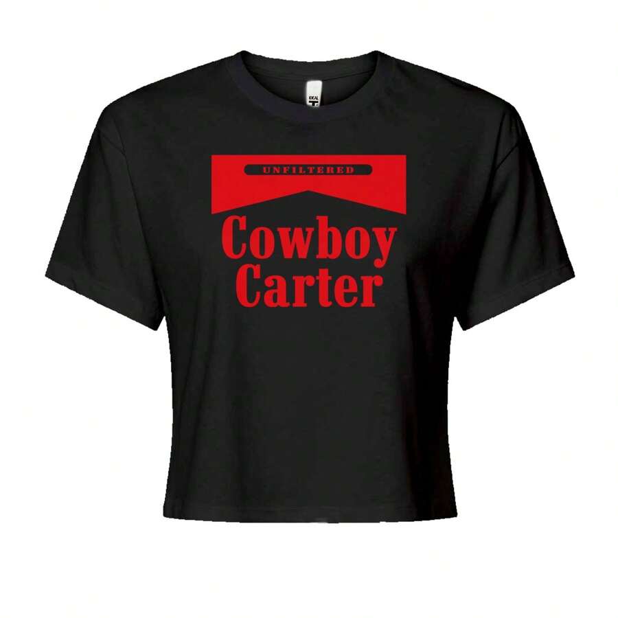 Cowboy Carter Country Act Two Cropped T-Shirt - Black - View 1