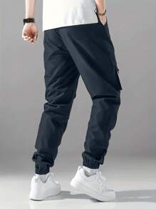 Calça Cargo Casual com Cordão na Cintura, Moda Pré-Adolescente