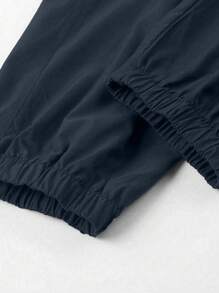 Calça Cargo Casual com Cordão na Cintura, Moda Pré-Adolescente