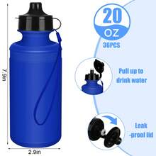 36 Pcs Sports Water Bottles Bulk 20 Oz Squeeze Reusable Plastic Water Bottle With Nylon Strap Blank DIY Water Bottles For Kids Adults School Thanks Gift Outdoor Sport Fitness - Multicolor - View 2