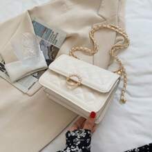 Rhombus Chain Bag, Women's Messenger Bag, Versatile Niche High-End Shoulder Small Square Bag - 黃色 - 查看 7