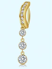 1pc 14G Navel Piercing Jewelry, Cute Pink CZ Heart Bow Flower Dangle Navel Ring, Women 14G Stainless Steel Elegant Dangle Navel Piercing, Valentine's Day - Multicolor - View 24