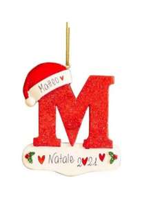 1 pieza Adorno de Navidad de acrílico en forma de letra, Decoración navideña para el árbol de Navidad "Feliz Navidad", Adornos de letra manuscrita del alfabeto de 26 letras para decorar el árbol de Navidad, Regalos de Navidad Feliz Año Nuevo 2025, Navidad - Rojo y blanco - Ver 21