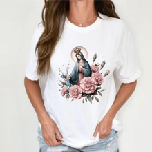 Blusa tshirt feminina,NOSSA SENHORA FLORES 4, moda CASUAL ,plus size