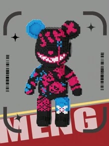 POKOJA LAND 3688pcs 47cm/18.5inch White Geart-Shaped Bear DIY Pixel Building Blocks, Room Creative Decoration, Desktop Ornaments, Stress Relieving Toys, Halloween Gifts, Birthday Gifts, Christmas Gifts, Graduation Gifts, Good Friend Gifts, Couple Gifts, New Year Gifts, Wedding Gifts, Easter Gifts,Suitable For Everyone - Multicolor - View 16