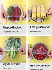 100pcs,Disposable Plastic Wrap Color Packaging Preservation And Dustproof Can Be Microwave Oven Self-Sealing Plastic Wrap 1 Package - Multicolor - View 3