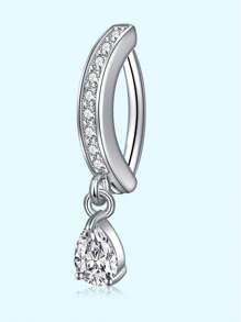 1pc 14G Navel Piercing Jewelry, Cute Pink CZ Heart Bow Flower Dangle Navel Ring, Women 14G Stainless Steel Elegant Dangle Navel Piercing, Valentine's Day - Multicolor - View 21