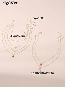 5pcs/Set Kids' Colorful Cherry Blossom Necklace Set, Suitable For Kids Daily Decoration - Multicolor - View 6