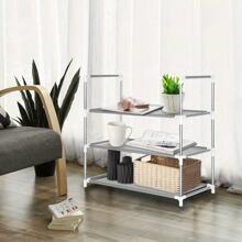 3/4/5 Tier Shoe Rack Metal Frame Small Shoe Storage Organiser Non-Woven Fabric Layer Space-Saving And Versatile Stackable Shoe Shelf For Closet Entryway Hallway