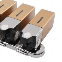 Riple Wall Mount Soap Dispenser Manual Shampoo And Conditioner Dispenser 50oz - 金色 - 查看 5