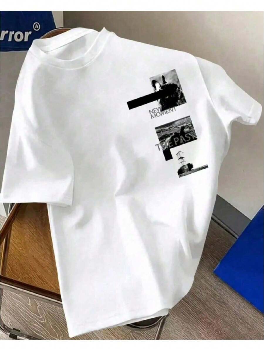 New Moment The Past Basic T-Shirt Men's Women's 100% Cotton Shirt - trắng - Xem 1