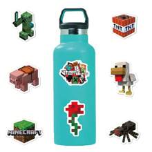 Minecraft 120Pcs MINECRAFT Officially Licensed DIY Vinyl Sticker Cartoon Minecraft Dungeons Building Game Label High Quality Waterproof UV Scratch Resistant Decoration Stickers For Laptop Bottle Skateboard Great For Mom Dad Grand Mother Father Teacher Friend Funny Valentine's Day Gifts