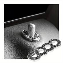 4pcs Car Door Lock Rhinestone Decorative Stickers - Universal Shiny Door Bolt Covers For Auto Interior - one-size - View 10