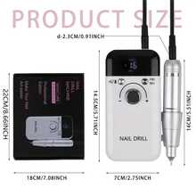 Máy khoan móng tay cầm tay điện chuyên nghiệp 45000RPM có thể sạc lại, máy chà nhám móng tay tiếng ồn thấp cho tiệm làm móng tay - Nhiều màu - Xem 3