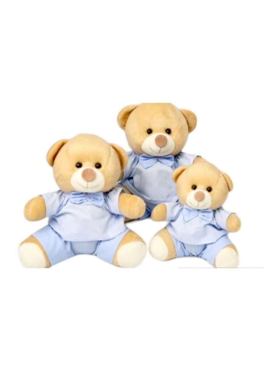 Tedde Bear Trio Shorts And Shirt (18/22/26) - Ideal For Niches And Decorations - 藍色圓點配小白 - 查看 1