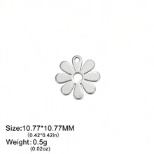 5 piezas/set Colgante minimalista y lindo de margarita hueca de acero inoxidable, manualidades DIY para pulsera, collar, pendientes