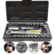 Professional Impact Drill With 3/8" Chuck 600W + 40-Piece Socket Kit - 彩色 - 查看 6
