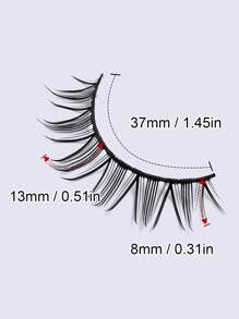 Asiteo 5对卡通动漫假睫毛，自然妆效假睫毛，仿貂毛加长浓密假睫毛，角色扮演假睫毛 - 黑色 - 查看 5