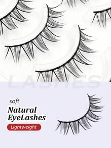 Asiteo 5对卡通动漫假睫毛，自然妆效假睫毛，仿貂毛加长浓密假睫毛，角色扮演假睫毛 - 黑色 - 查看 9