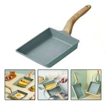 Non-Stick Japanese Square Omelette Frying Pan - màu xanh lá - Xem 2