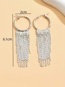 2pcs Exaggerated & Personalized Frosted Oversized Hoop Earrings For Women, Party Accessory - Gold - View 7