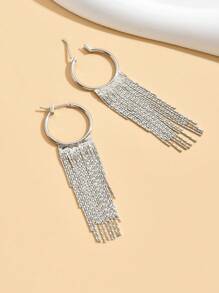 2pcs Exaggerated & Personalized Frosted Oversized Hoop Earrings For Women, Party Accessory - Gold - View 8