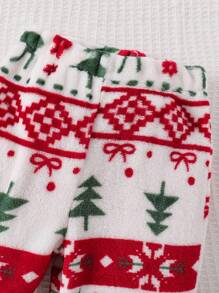 2 件套年轻男孩休闲保暖长袖毛衣和裤子套装，圣诞节，秋冬