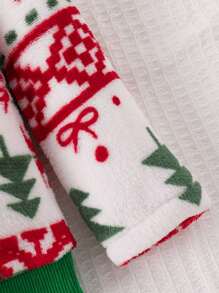 2 件套年轻男孩休闲保暖长袖毛衣和裤子套装，圣诞节，秋冬