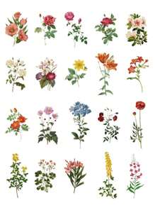 40pcs/Pack Garden Plant & Flower Themed PET Stickers, Scrapbooking Decoration Material,School Supplies,Back To School