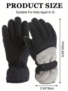 1 Pair Kids Warm Winter Snow Gloves, Cold Weather Ski Gloves For Outdoor Sports, Boys And Girls Ages 3-16