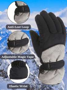 1 Pair Kids Warm Winter Snow Gloves, Cold Weather Ski Gloves For Outdoor Sports, Boys And Girls Ages 3-16